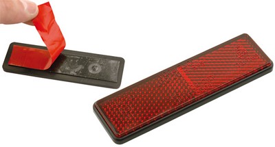 Catadióptrico rectangular adhesivo Rojo Rinder