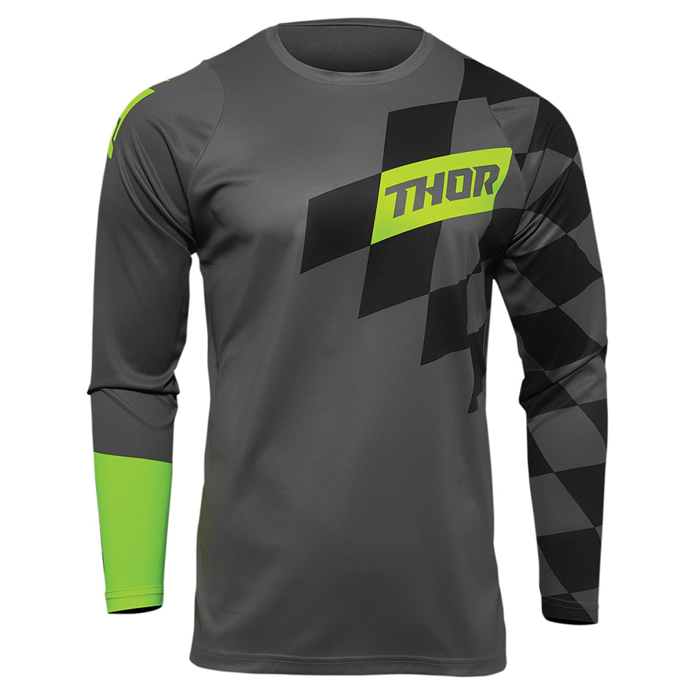 Camiseta Thor Sector Birdrock Gris Flúor MX22