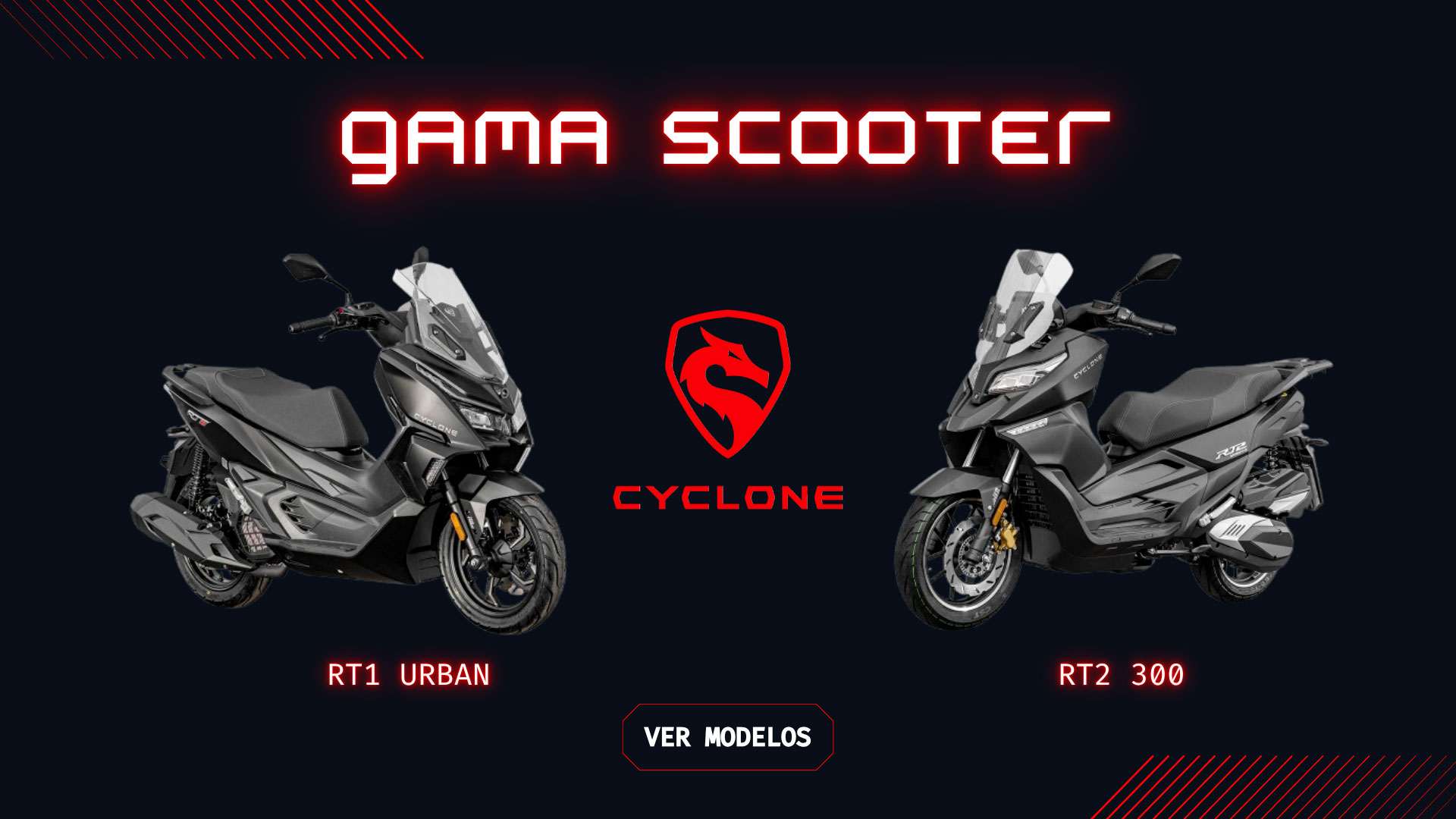 Modelos disponibles en Reveymo de la gama de scooters de Cyclone